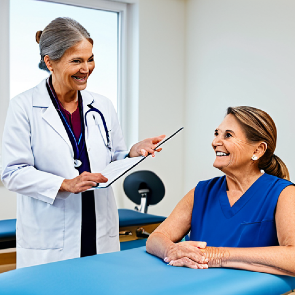 물리치료사 취업 후 첫 1년 - Patient Education**

A physical therapist, fully clothed in professional attire, demonstrating an ex...