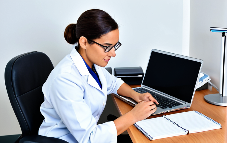 물리치료사 취업 후 첫 1년 - Patient Education**

A physical therapist, fully clothed in professional attire, demonstrating an ex...