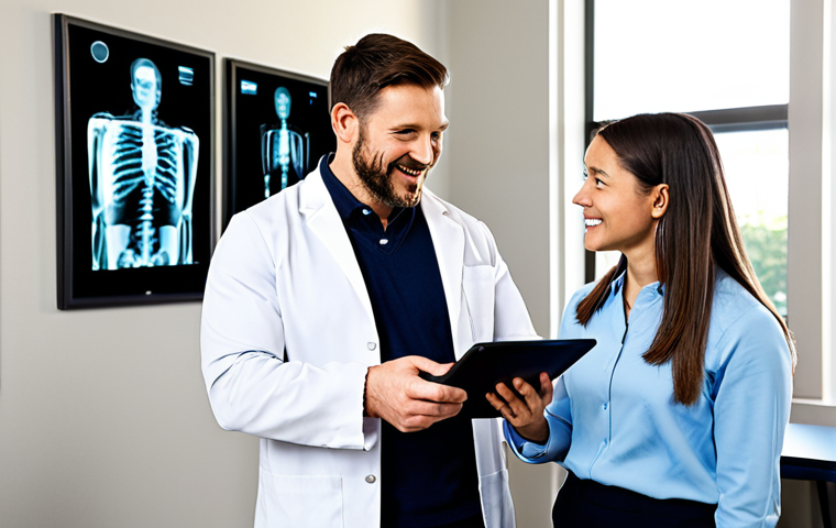 물리치료사 취업 후 첫 1년 - Documentation Efficiency**

A physical therapist, fully clothed in a modest and professional outfit,...