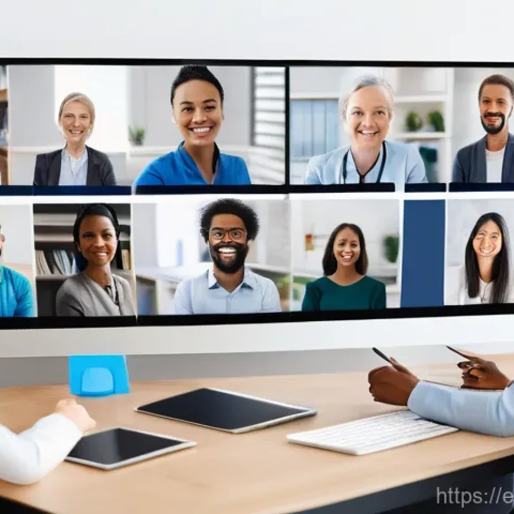 물리치료사의 학습 커뮤니티 활용 - **Prompt 1: Global Online Collaboration for Research Discussion**
    `An overhead shot of a diverse...