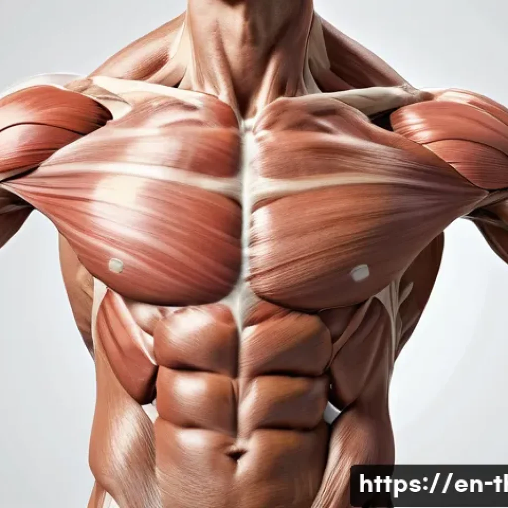 물리치료사가 알아야 할 해부학 - A detailed and realistic anatomical illustration of the human shoulder complex in motion, highlighti...