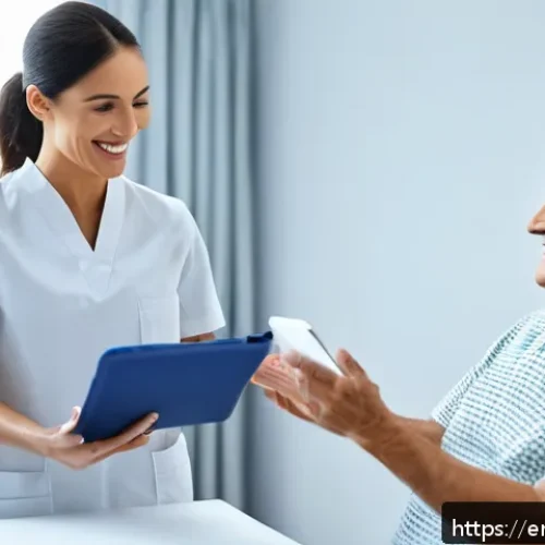 물리치료사의 효과적인 시간 관리 - A professional physical therapist in a modern clinic warmly greeting a middle-aged patient, both smi...
